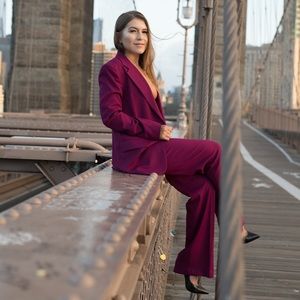 Zara suit great condition dark raspberry color
